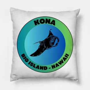 Kona Manta Ray - Big Island Hawaii Pillow