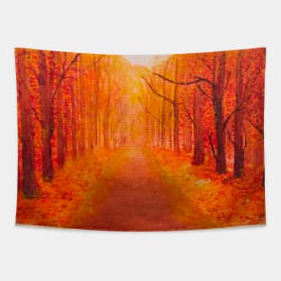 Autumn landscape watercolour Tapestry