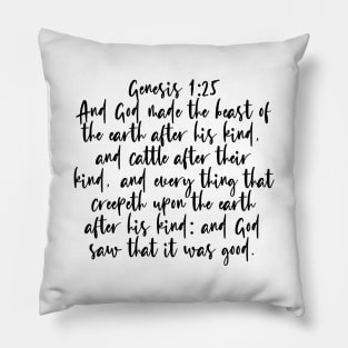 Genesis 1:25 Bible Verse Pillow