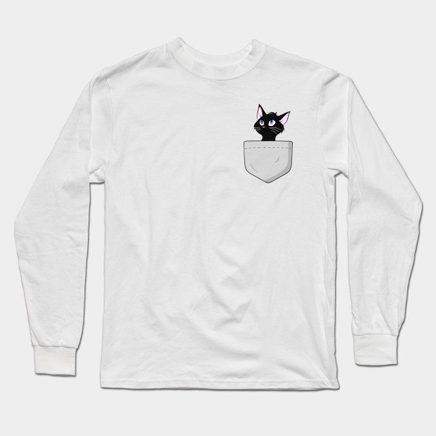 Cute Funny Black Cat In Pocket Shirt Gift T Shirt Pocket Cat Long Sleeve T Shirt Teepublic