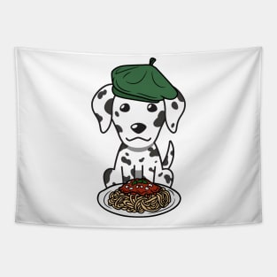 Dog eating Spaghetti - dalmatian Tapestry