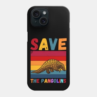 Save The Pangolins, Cute retro pangolin Phone Case