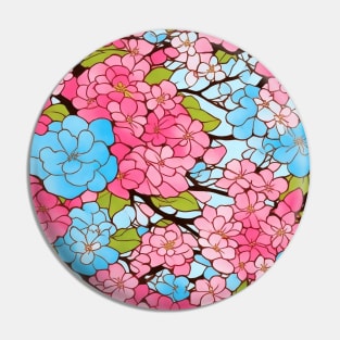 colorful floral trees abstract soft paint Japanese style unique Pin