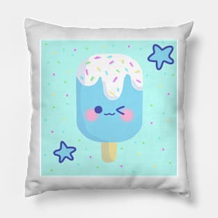 Kawaii Blue Ice Pop Pillow