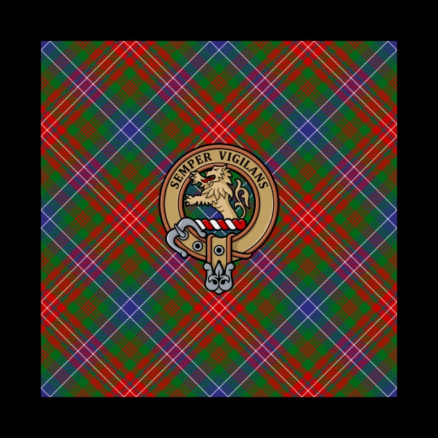 Clan Wilson Crest over Modern Tartan by sifis