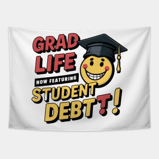 Debt-Fueled Graduation Pop Art Realities Tapestry