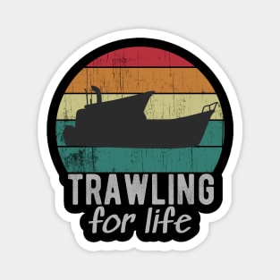 Trawling For Life Retro Trawler Fishing Boat Magnet