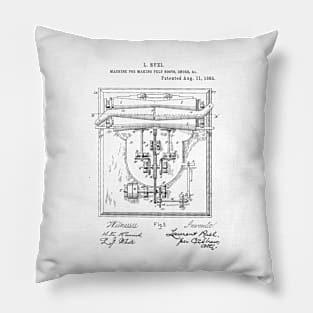 Machine for making felt boots and shoes Vintage Retro Patent Hand Drawing Funny Novelty Gift Pillow