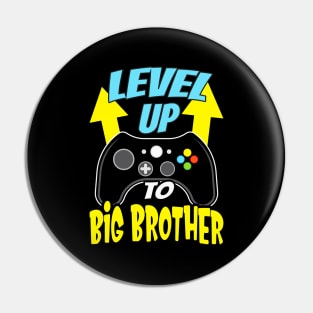 Level-Up To Big Brother Siblings Gamer Boys Gift Pin