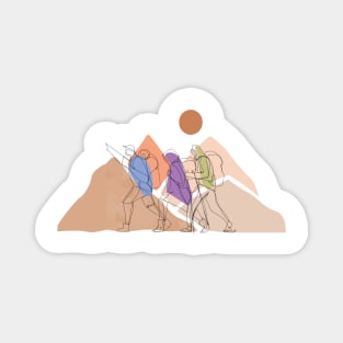 Mountain Climbers Hiking I Nature Passion Magnet