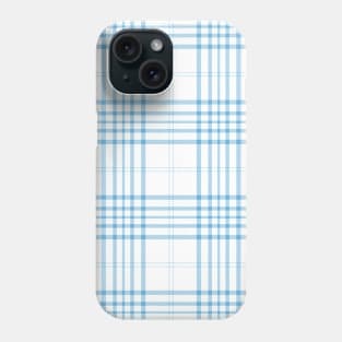 White and Blue Tartan Plaid Pattern Phone Case