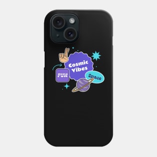 Cosmic Vibes Fun Space T-shirt Design Phone Case