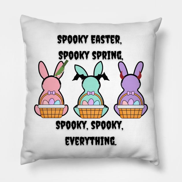 Spooky Easter Spooky Spring Bunnies Pillow by TheMavenMedium