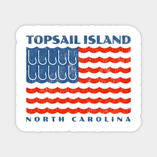 Topsail Island, NC Patriotic Fishing Flag Magnet