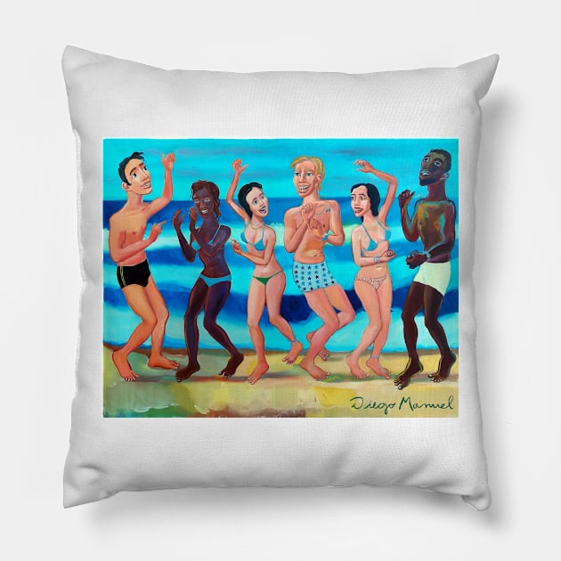 Beach party Pillow by diegomanuel