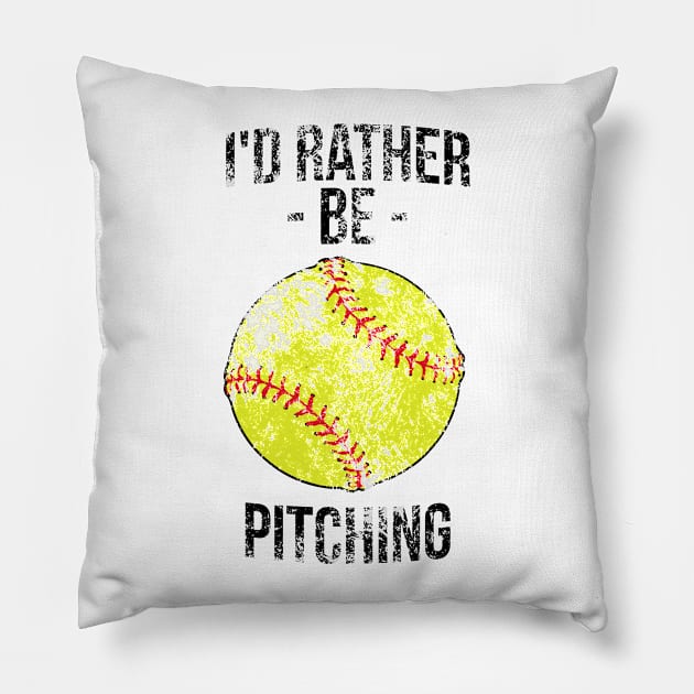 I'd rather be pitching funny silly t-shirt Pillow by RedYolk