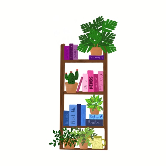 Book shelf with plants by SanMade