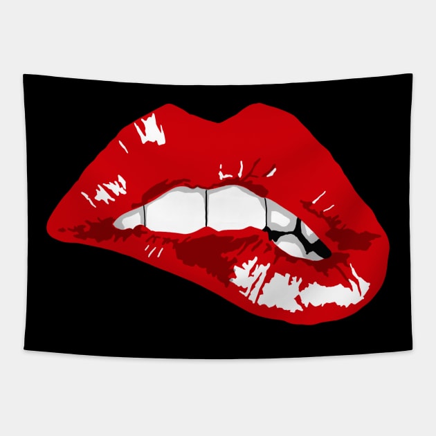 KISS LIPS Tapestry by AMOS_STUDIO