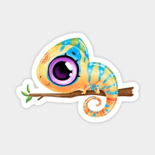 Cute colourful chameleon Magnet