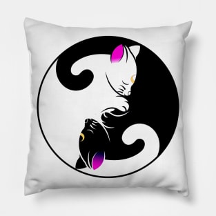 ying yang cat Pillow