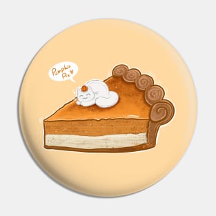 Cute Pumpkin pie with Whipped Cream Cat Pin
