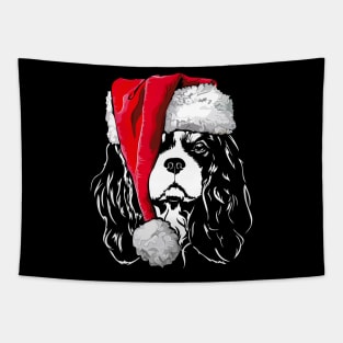 Funny Cavalier King Charles Spaniel Santa Christmas dog mom Tapestry