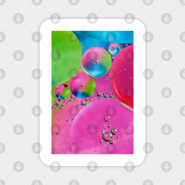 Colorful close up of oil drops in water Magnet by philippemx