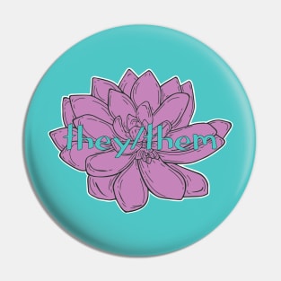 They/Them Pronoun - Succulent Pin