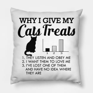 Cat - Why I give my cats treats Pillow