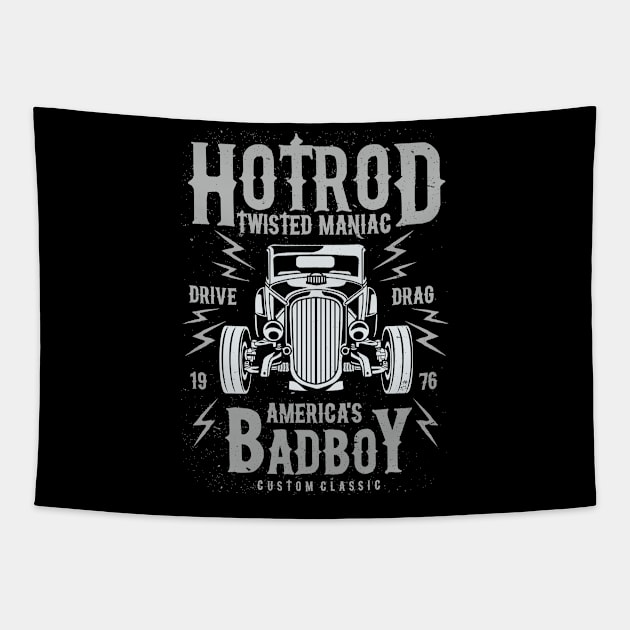 Hotrod Badboy Twisted Maniac Car Tapestry by ShirzAndMore