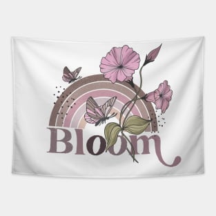 Boho Rainbow Floral Tapestry