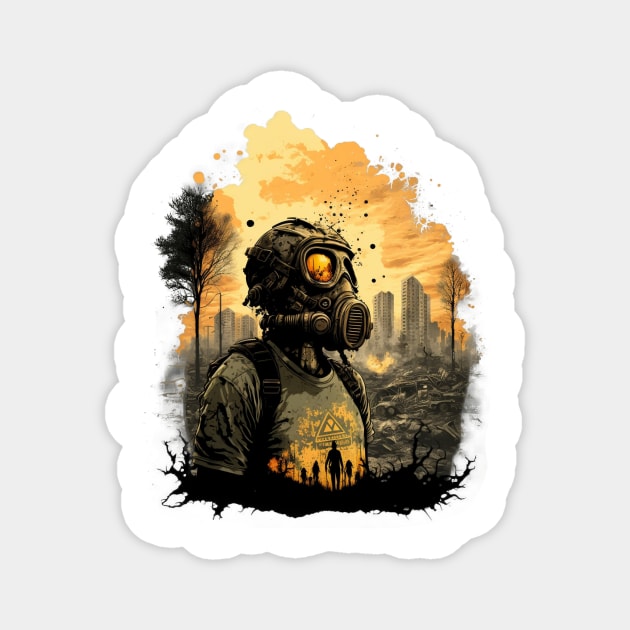 Post-Apocalyptic Survivalist Magnet by Abili-Tees