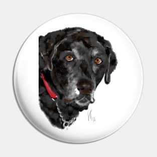 Black Labrador Retriever Dog Pin