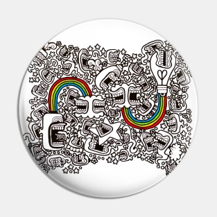 Double Rainbow Doodle Pin