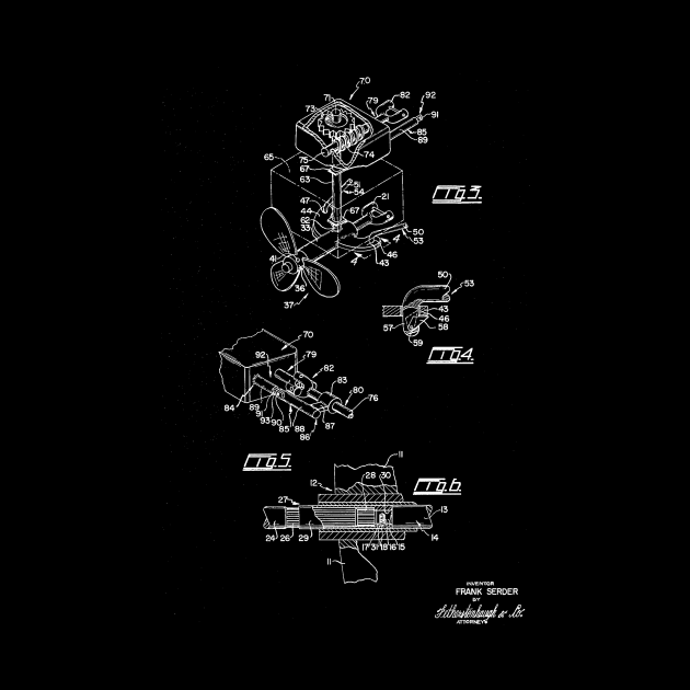 Boat Manoeuvring Vintage Patent Hand Drawing by TheYoungDesigns