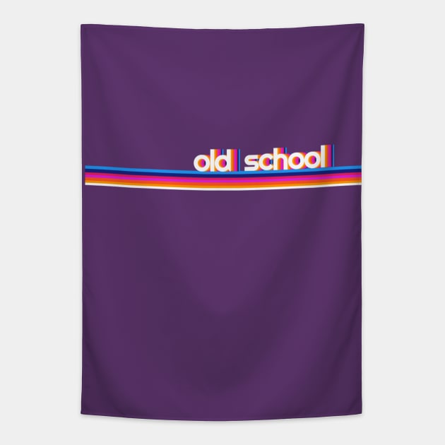 Colorful Old School Design Tapestry by AlondraHanley