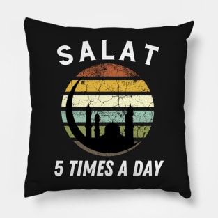Salat 5 Times Day Muslim Prayer Design Ramadan Kareem Pillow
