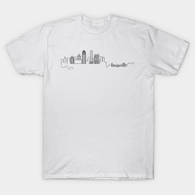 Retro Style Louisville Kentucky Skyline T-shirt Men's 