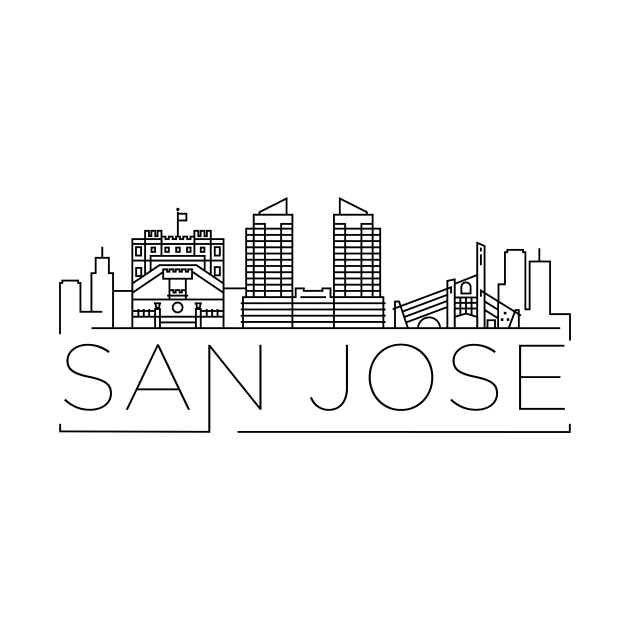 San Jose Minimal Skyline by kursatunsal