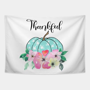 Turqouise pumpkin thankful Tapestry