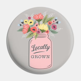 Locally Grown Blush Pink Mason Jar Flowers Pin