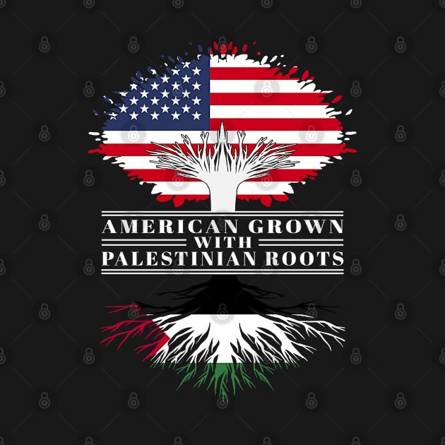 American Grown With Palestinian Roots Us Palestine Flag Tree by BramCrye