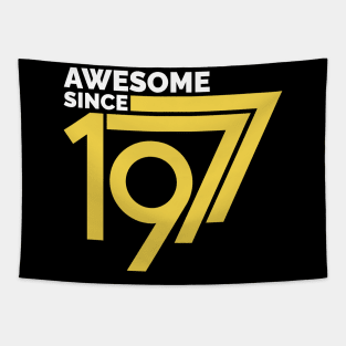 Retro Vintage Awesome Since 1977 Birthday Tapestry