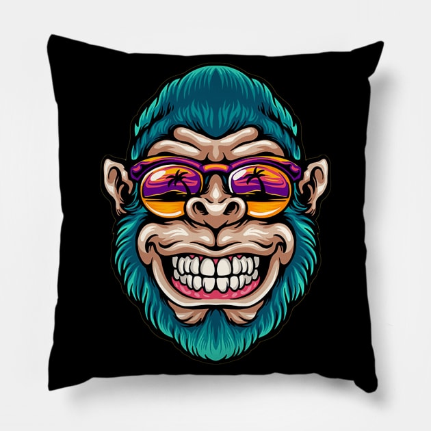 Cool Monkey Pillow by Unknownvirtuoso