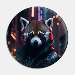 Red Panda Rain Rebel Pin