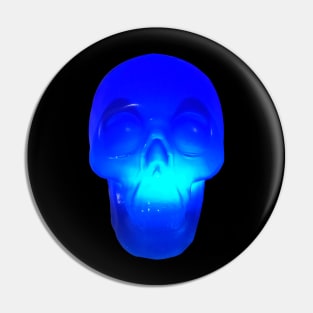 Blue Crystal Skull Pin