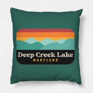 Deep Creek Lake State Park Maryland Retro Vintage Sunset Pillow