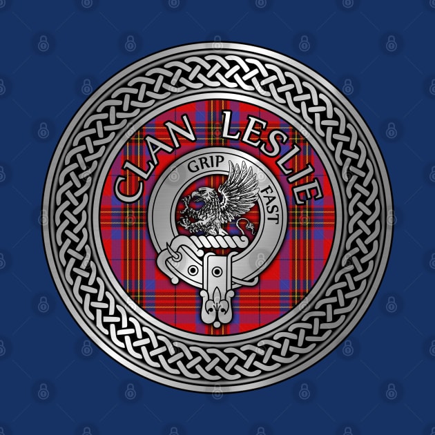 Clan Leslie Crest & Tartan Knot by Taylor'd Designs