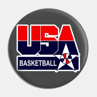 USA Bball America Basketball Pin