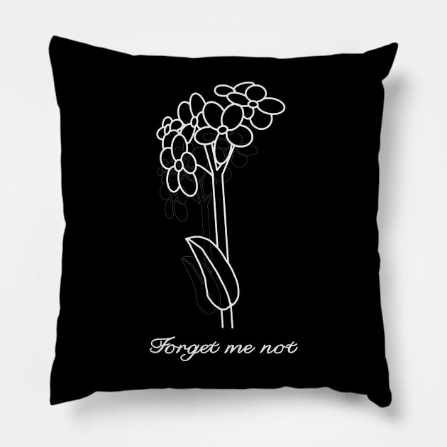 forget me not flower Pillow by beautifulhandmadeart